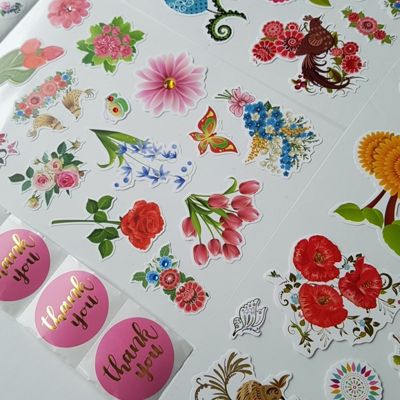 56 pcs Flower Design Thank You Stickers - Picture 7 of 17